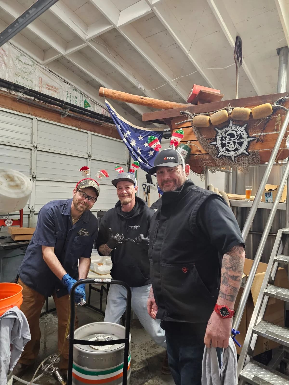 Filling a fresh keg at Port O' Pints