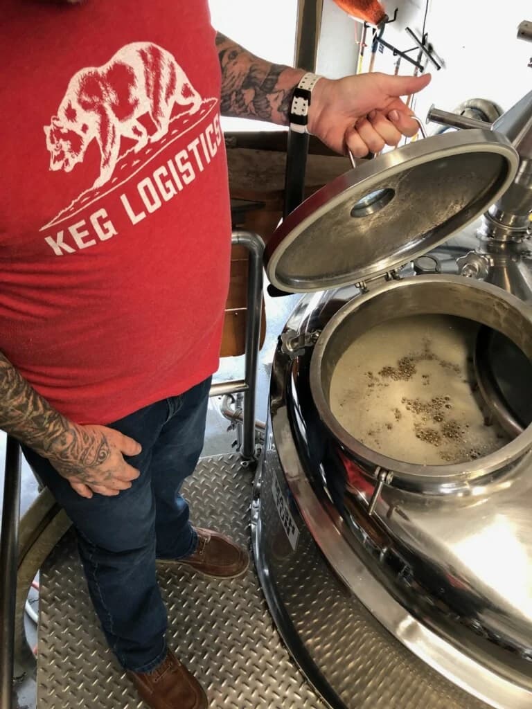 Inside the brew kettle at Port O' Pints